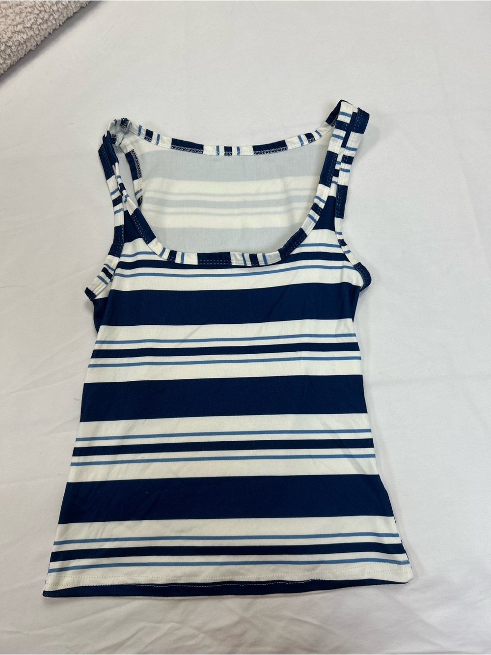 SHEIN Navy and White Striped Tank Top